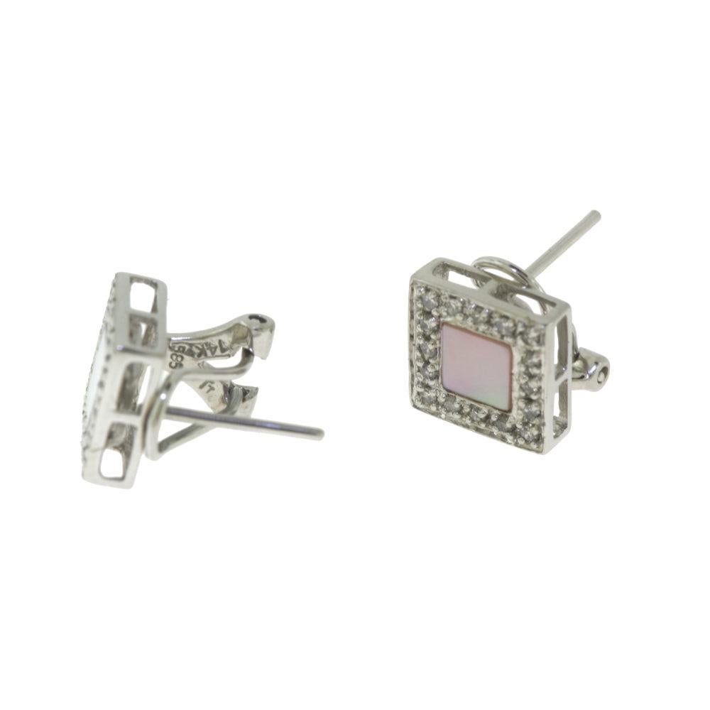 mother of pearl square earrings