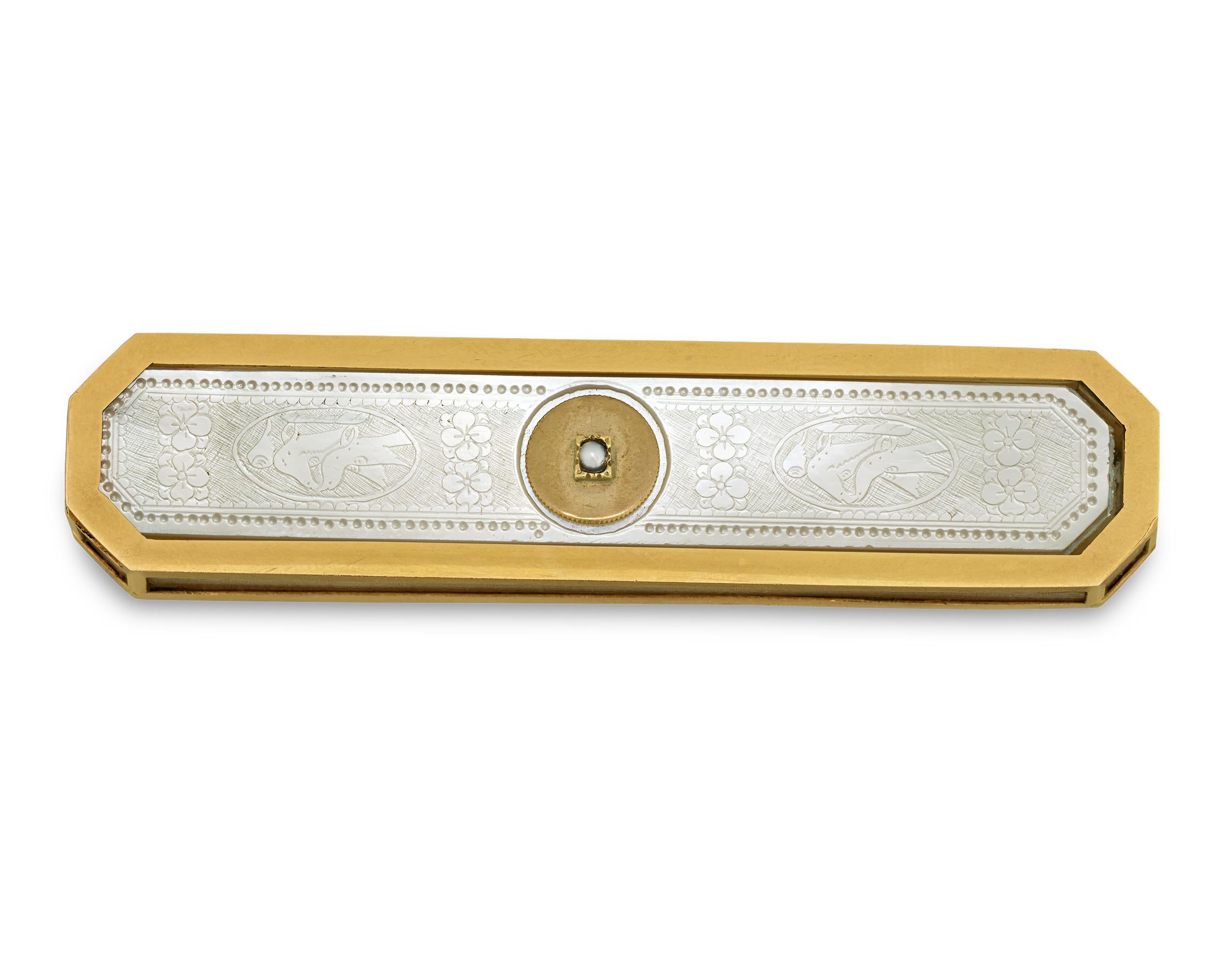French Mother-Of-Pearl And Gold Snuff Box For Sale