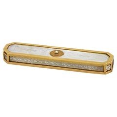 Antique Mother-Of-Pearl And Gold Snuff Box