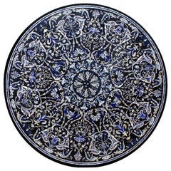 Mother-of-Pearl and Lapis Lazuli Pietre Dure Inlay Mosaic Tabletop