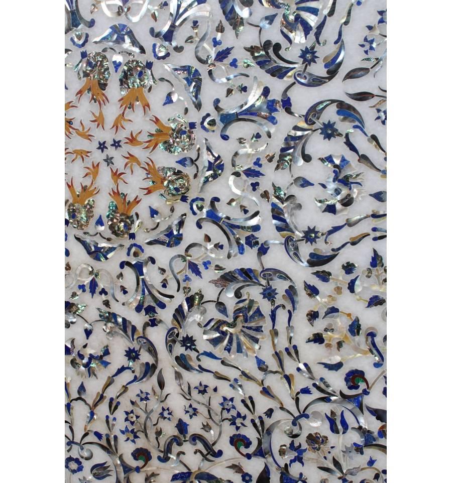 Italian Mother-of-pearl and Lapis Lazuli Pietre Dure Inlay Mosaic Tabletop