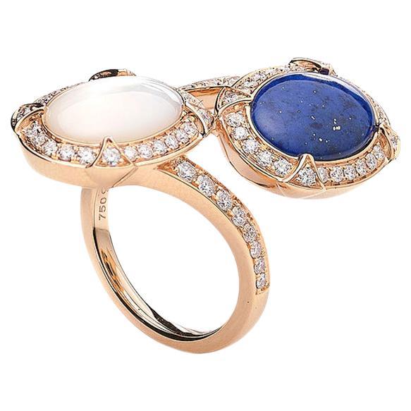 Mother of Pearl and Lapis Lazuli Ring For Sale