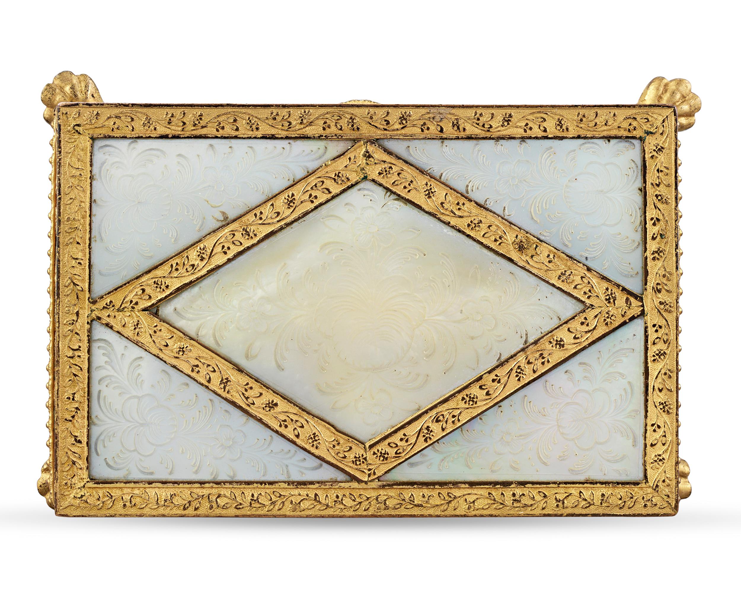 Charles II Mother-of-Pearl and Ormolu Box