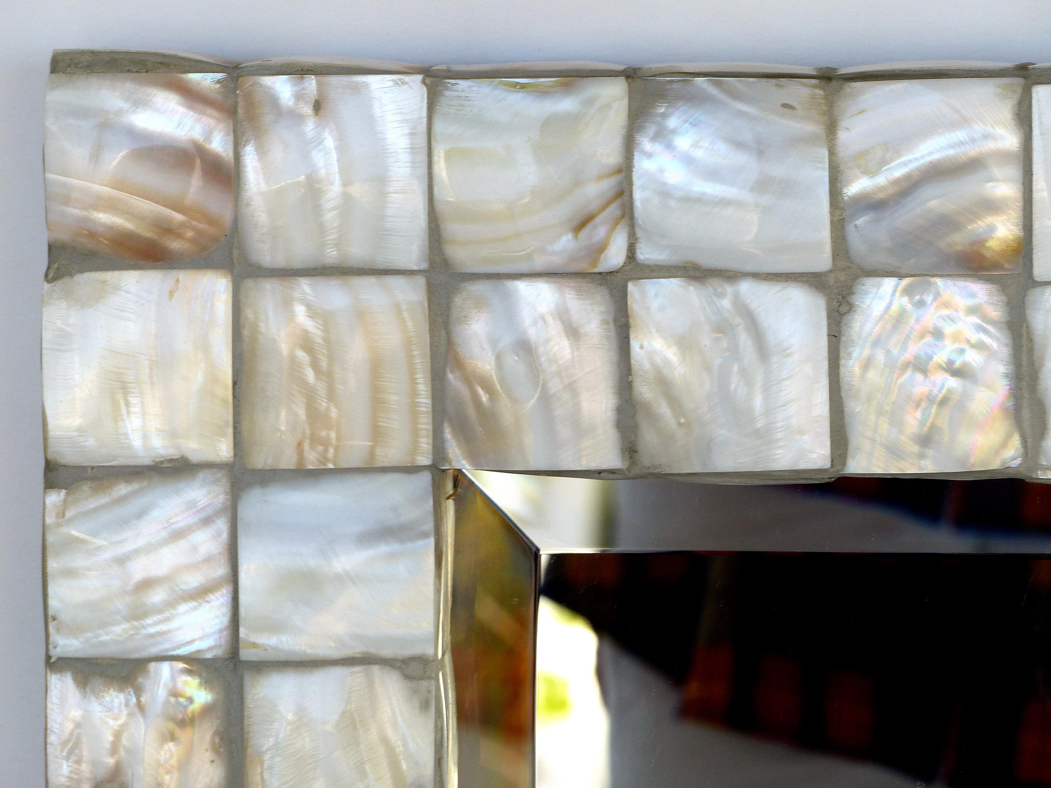 mother of pearl mirror rectangle