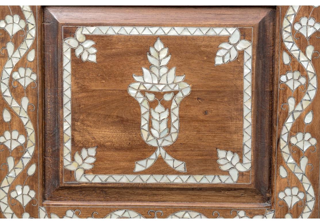 Mother Of Pearl, Bone & Silvered Metal Inlaid Chest With Marble Top For Sale 5