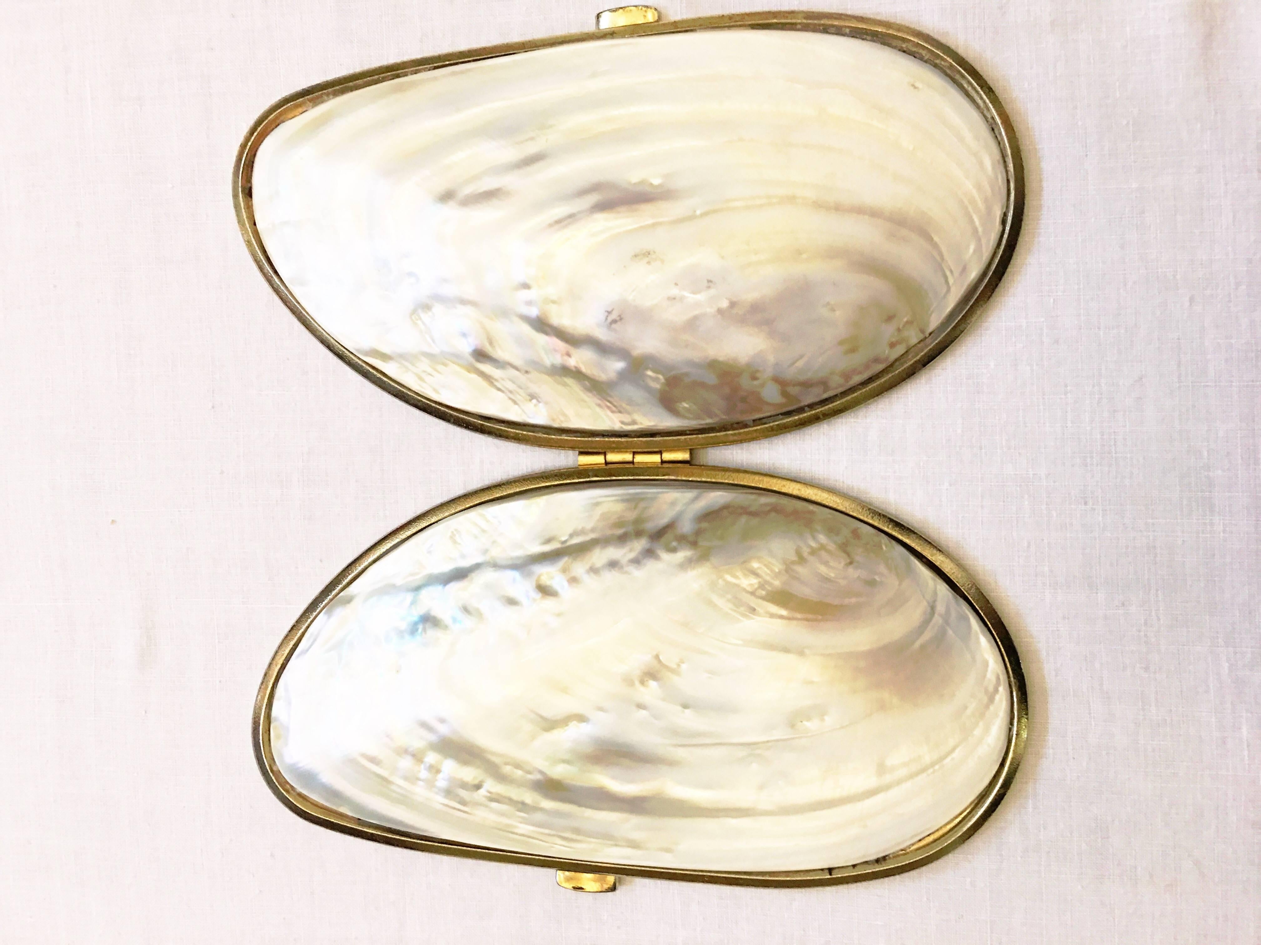 Beige Mother of Pearl Clutch Evening Bag