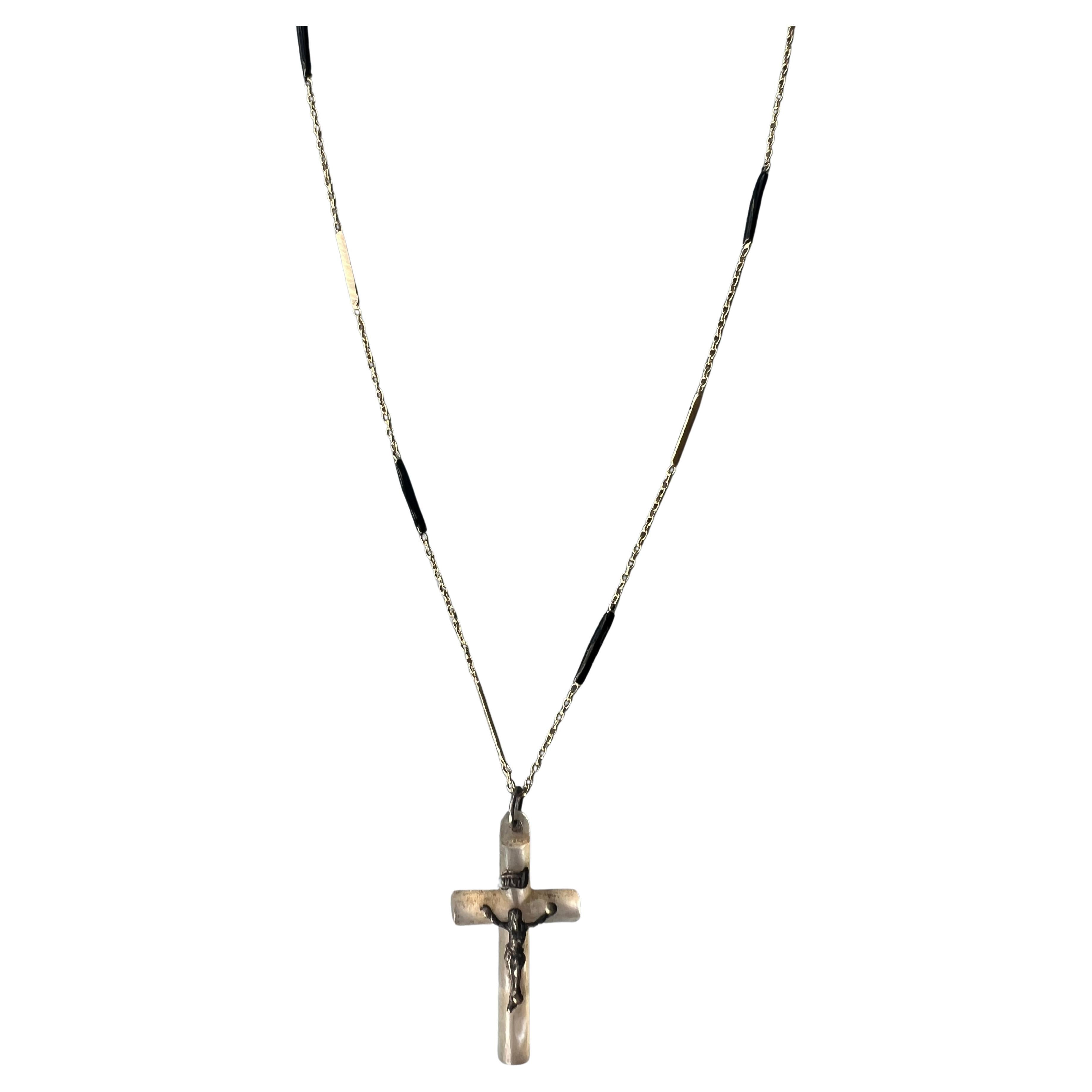 Perlmutt Mutter Perle Kreuz Kette Halskette Handpainted Emaille 

Länge: 28