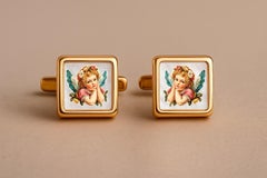 Mother Of Pearl Cufflinks - Cherub Angel or Cupid Cufflinks