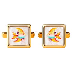 Mother Of Pearl Cufflinks - Goldfish Cufflinks
