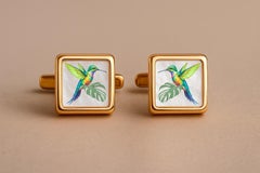 Mother Of Pearl Cufflinks - Hummingbird Cufflinks