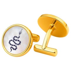 Mother Of Pearl Cufflinks - Snake Cufflinks