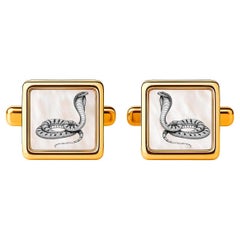 Gemelli in madreperla - Gemelli a forma di serpente