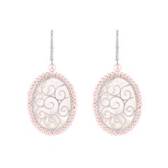 Sunita Nahata Mother of Pearl 14.95ct. Dangle Earrings in 18Karat White Gold.
