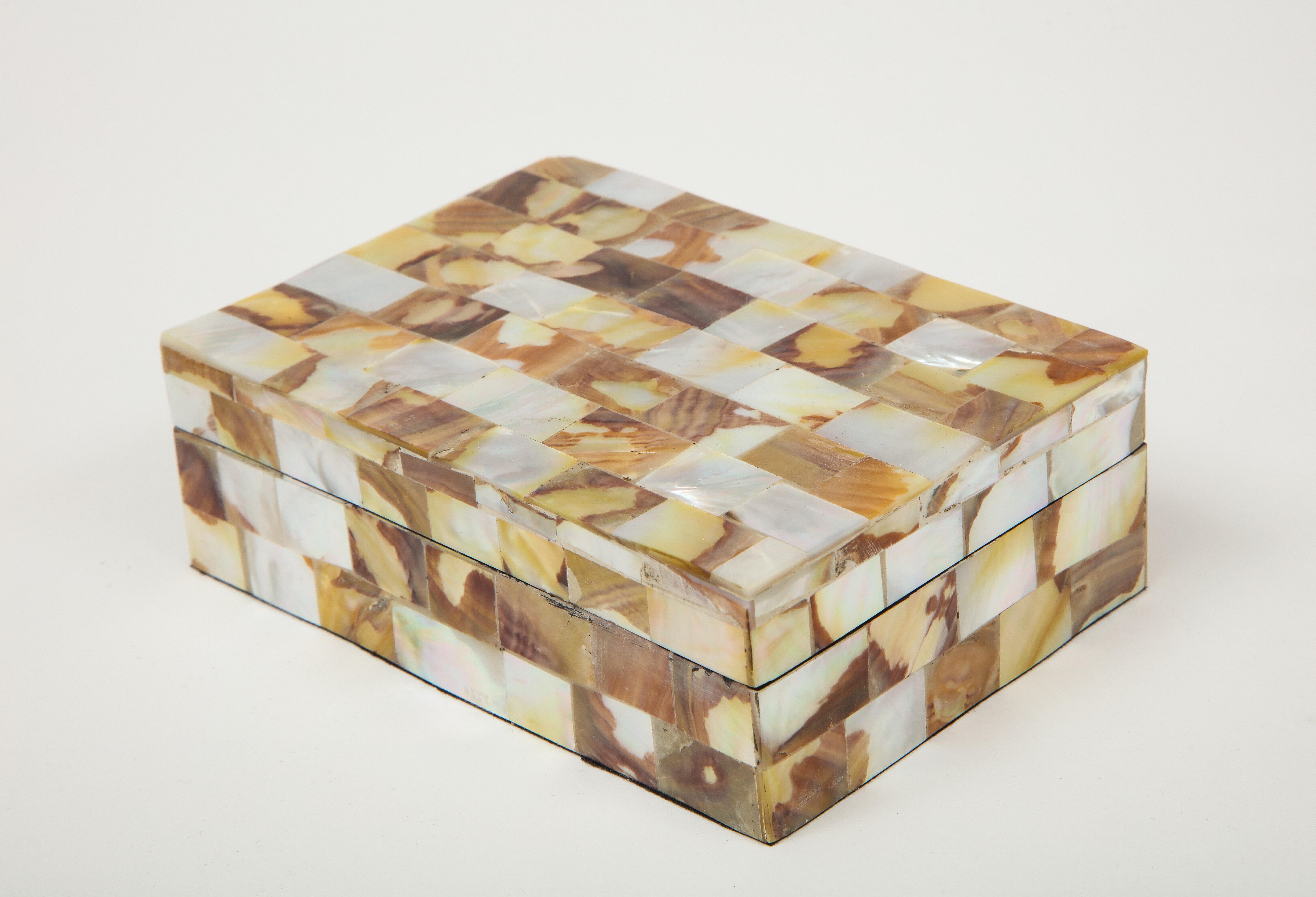 Modern Mother of Pearl Decorative Box For Sale
