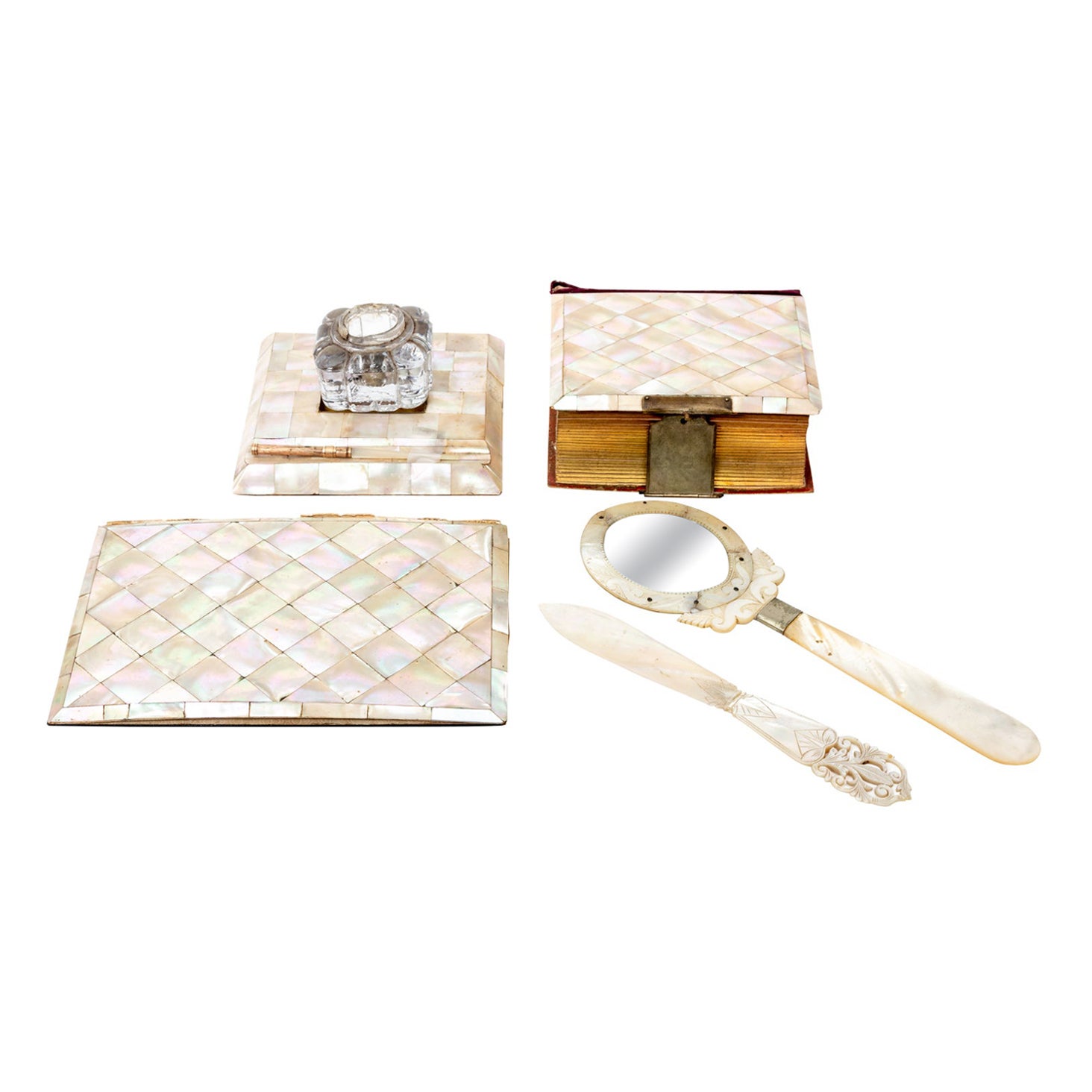 Mother of Pearl Desk Set For Sale