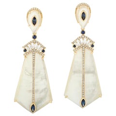 Pendientes de oro de 18 quilates con diamantes nacarados