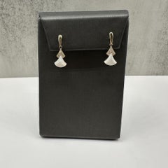 Mother of Pearl Diamond Dangle Earrings 14K Yellow Gold 0.10ctw
