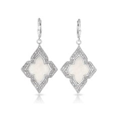 Mother of Pearl Diamond Earrings