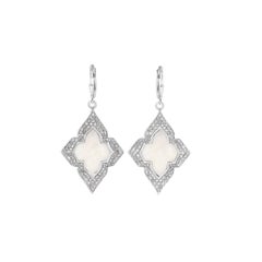 Mother of Pearl Diamond Earrings