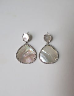Mother of Pearl Diamond-Esque Drop Earrings