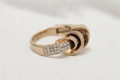 Mother of Pearl Shell Natural Diamond Ring in 14k Solid Gold (Certified)