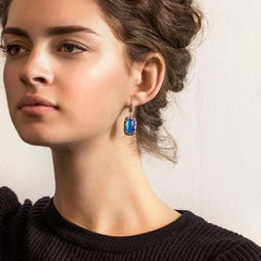 Mother of Pearl Diamond Ruby Pink Sapphire White Gold 18 Karat Earrings For Her