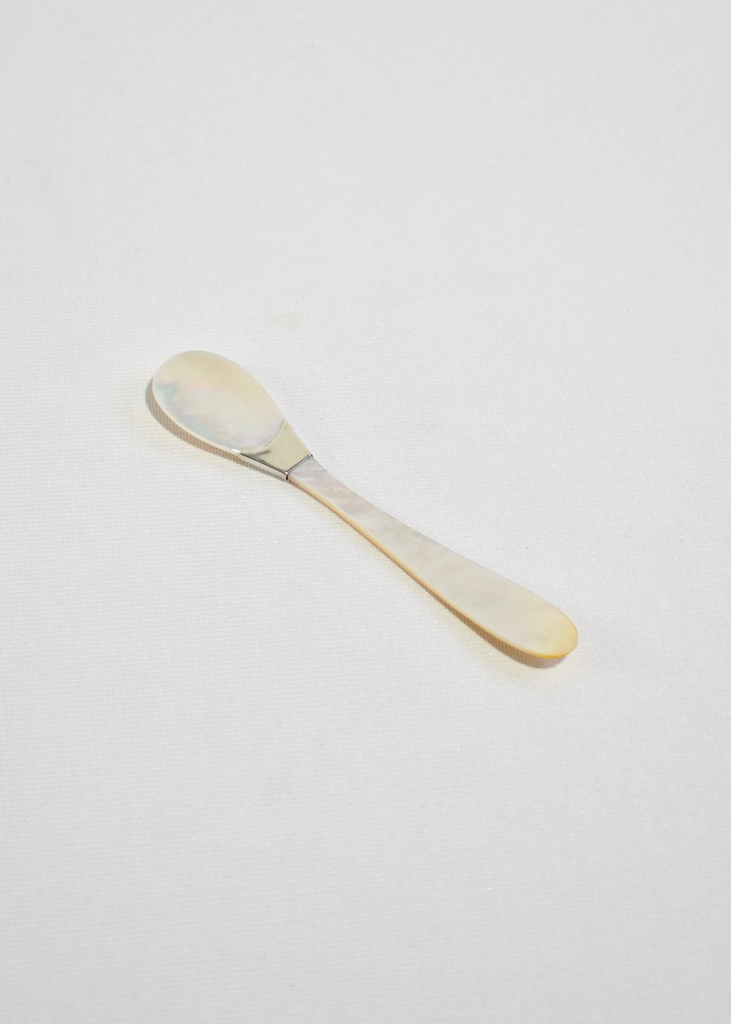 20th Century Mother of Pearl Dish & Spoon Set
