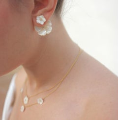 Mother of Pearl Double Flower Earrings