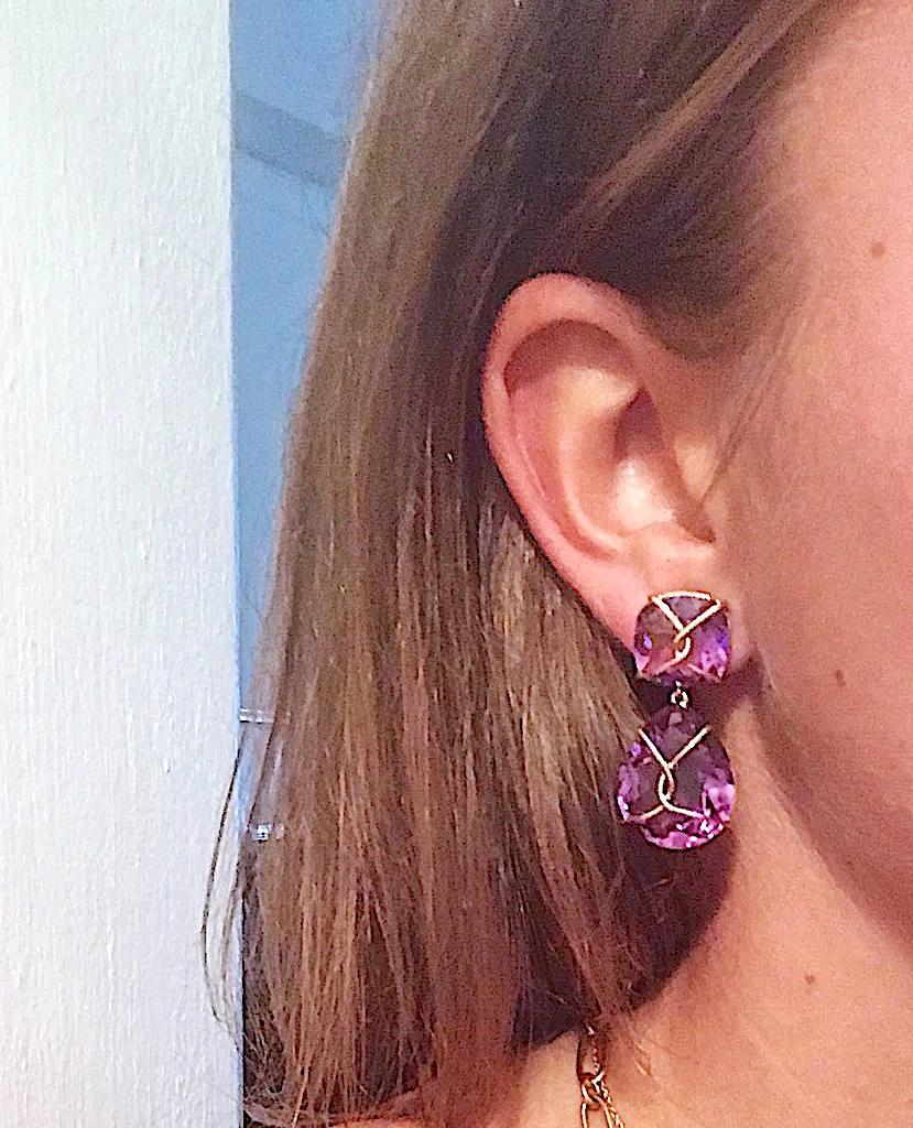 Mother Of Pearl Drop Earrings with Twisted Gold Detail For Sale 3