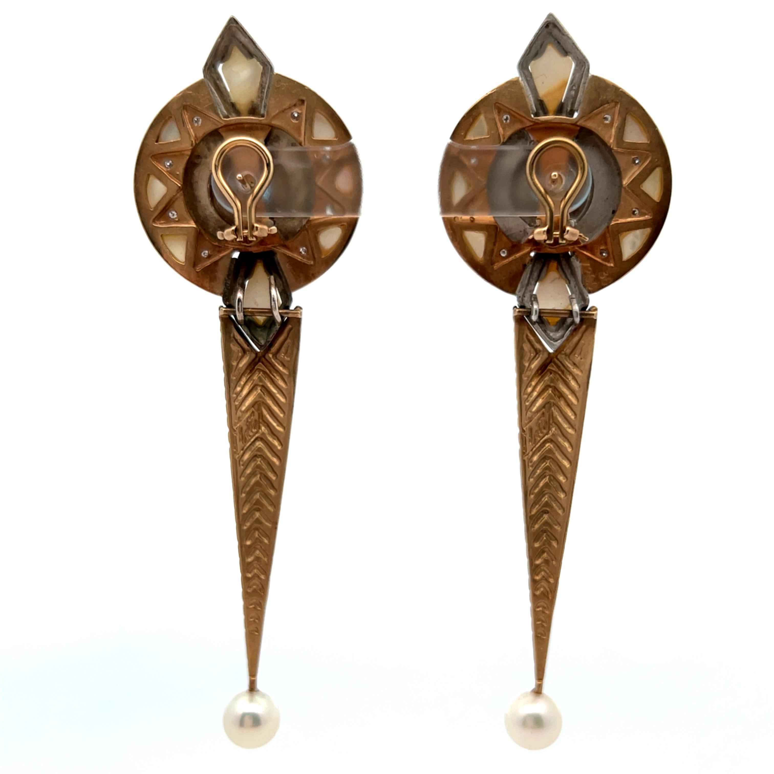 Mother of Pearl Earrings For Sale 2