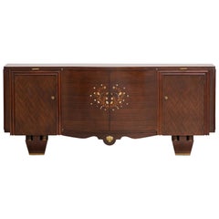 Mother of Pearl French Large Art Deco Sideboard, 1940s