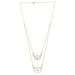 Collier pendentif en or jaune 14 carats avec pierres précieuses et diamants