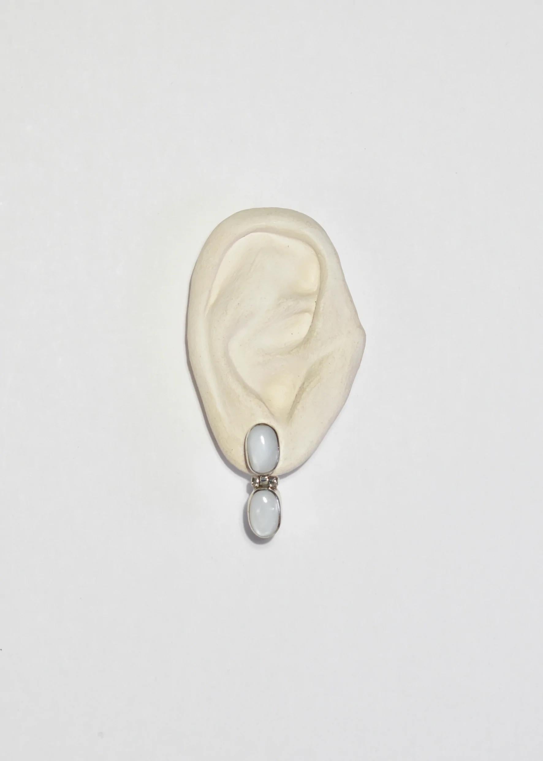 Modern Mother of Pearl Hinge Earrings