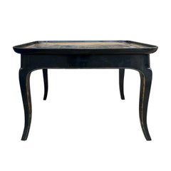 Antique Mother of Pearl Inlaid and Painted Black Coffee Table