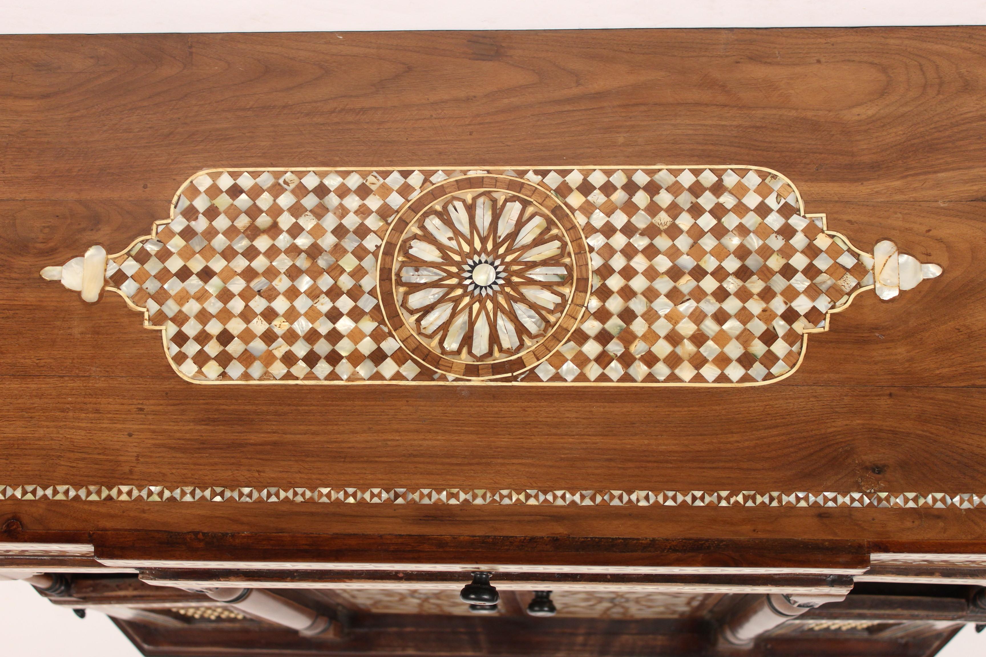Contemporary Mother of Pearl Inlaid Middle Eastern Cabinet