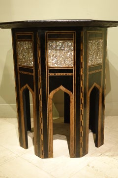 Mother-of-pearl inlaid octagonal side table, Damascus or Egypt, circa 1920