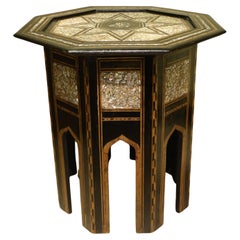 Antique Mother-of-pearl inlaid octagonal side table, Syria or Egypt, circa 1920