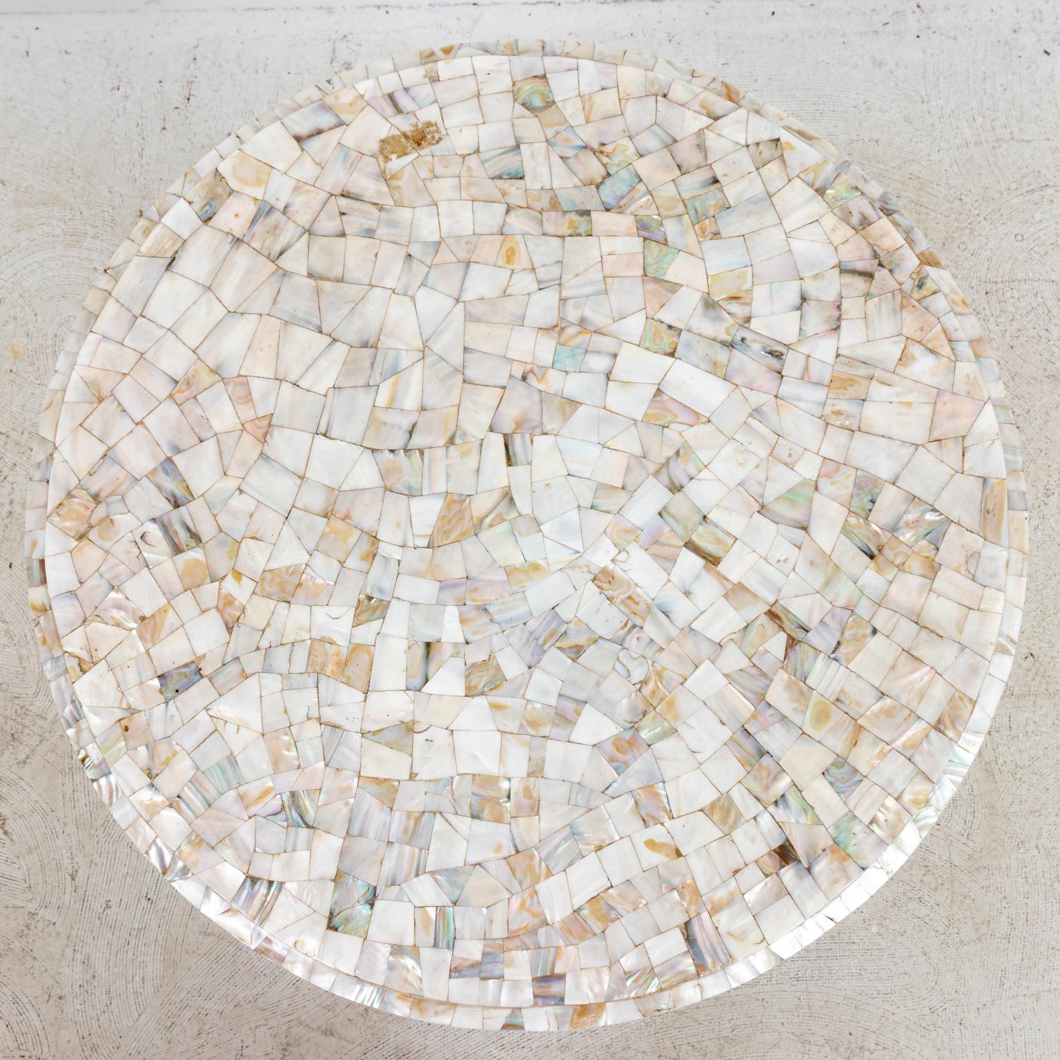 Contemporary Mother of Pearl Inlaid Side Table