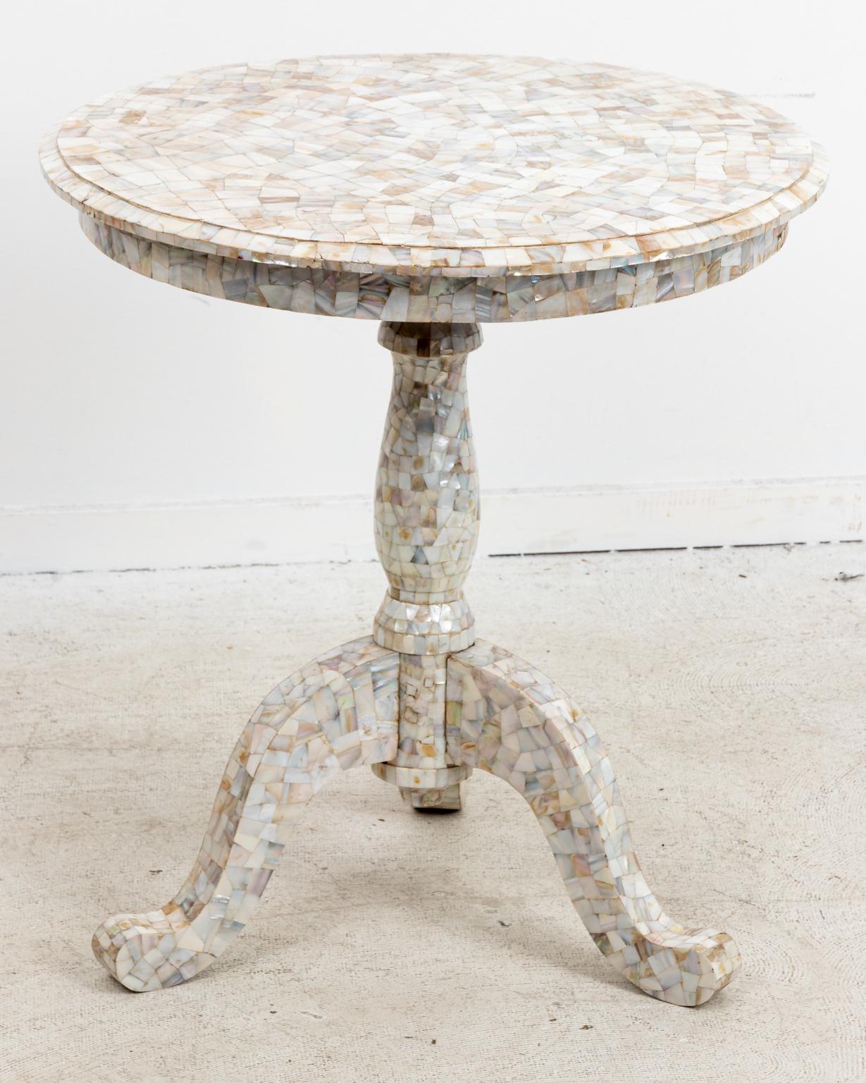 Mother-of-Pearl Mother of Pearl Inlaid Side Table