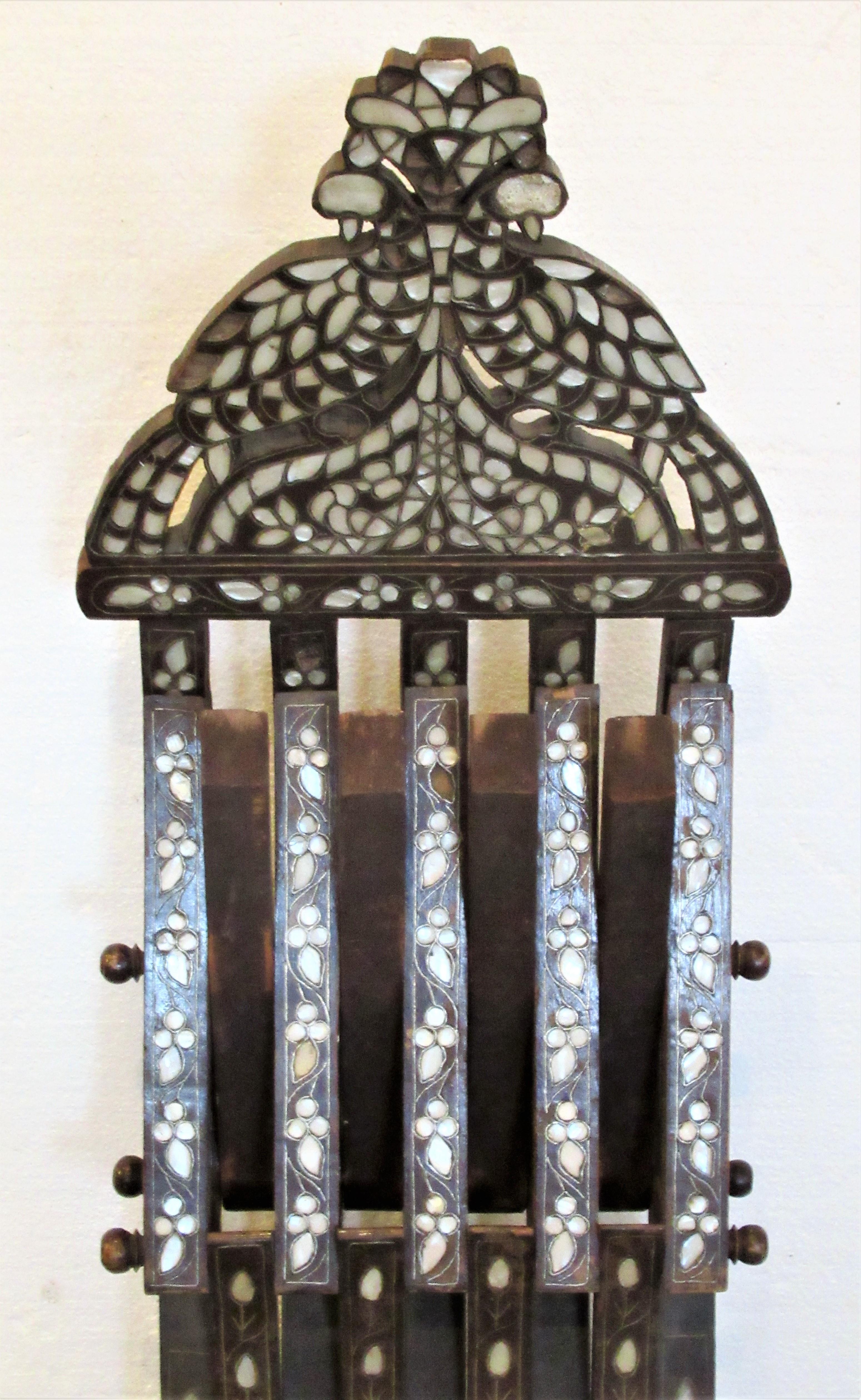  Mother of Pearl Inlaid Syrian Folding Chair 9