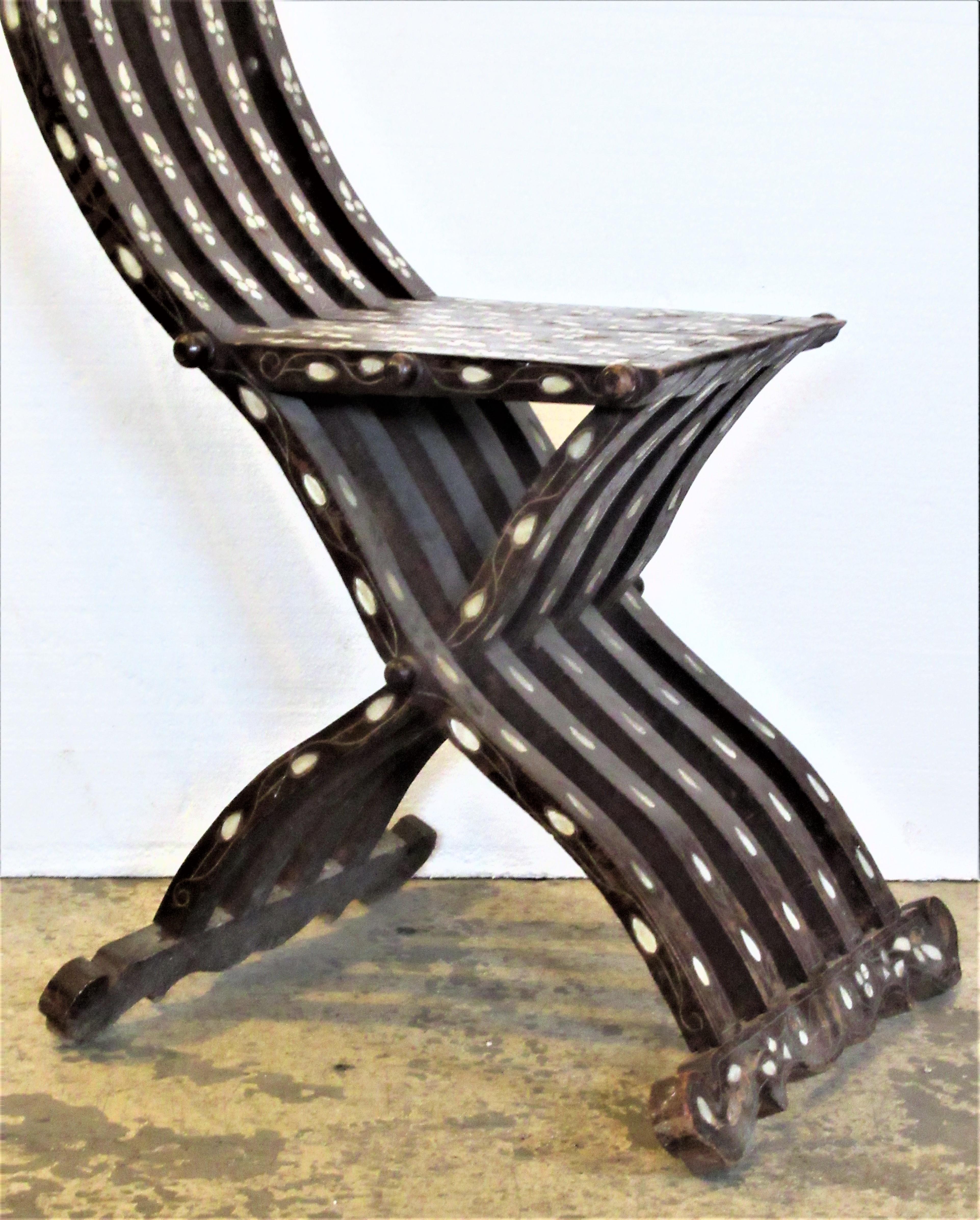 Mother-of-Pearl  Mother of Pearl Inlaid Syrian Folding Chair