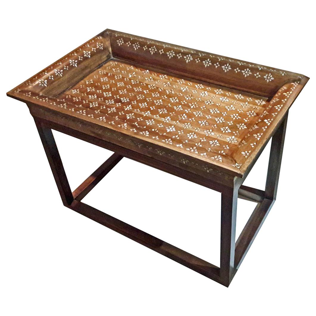 Mother-of-Pearl Inlaid Tray Table from India