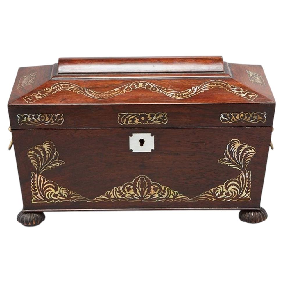 Mother of Pearl Inlaid William IV Tea Caddy