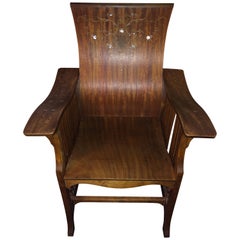 Mother of Pearl inlay British Colonial Mother of Pearl Art Deco Armchair