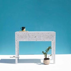 Mother of Pearl Inlay Floral Console Table by House of Jaipur