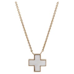 Mother of Pearl Inlay Heirloom Necklace 14K Yellow Gold