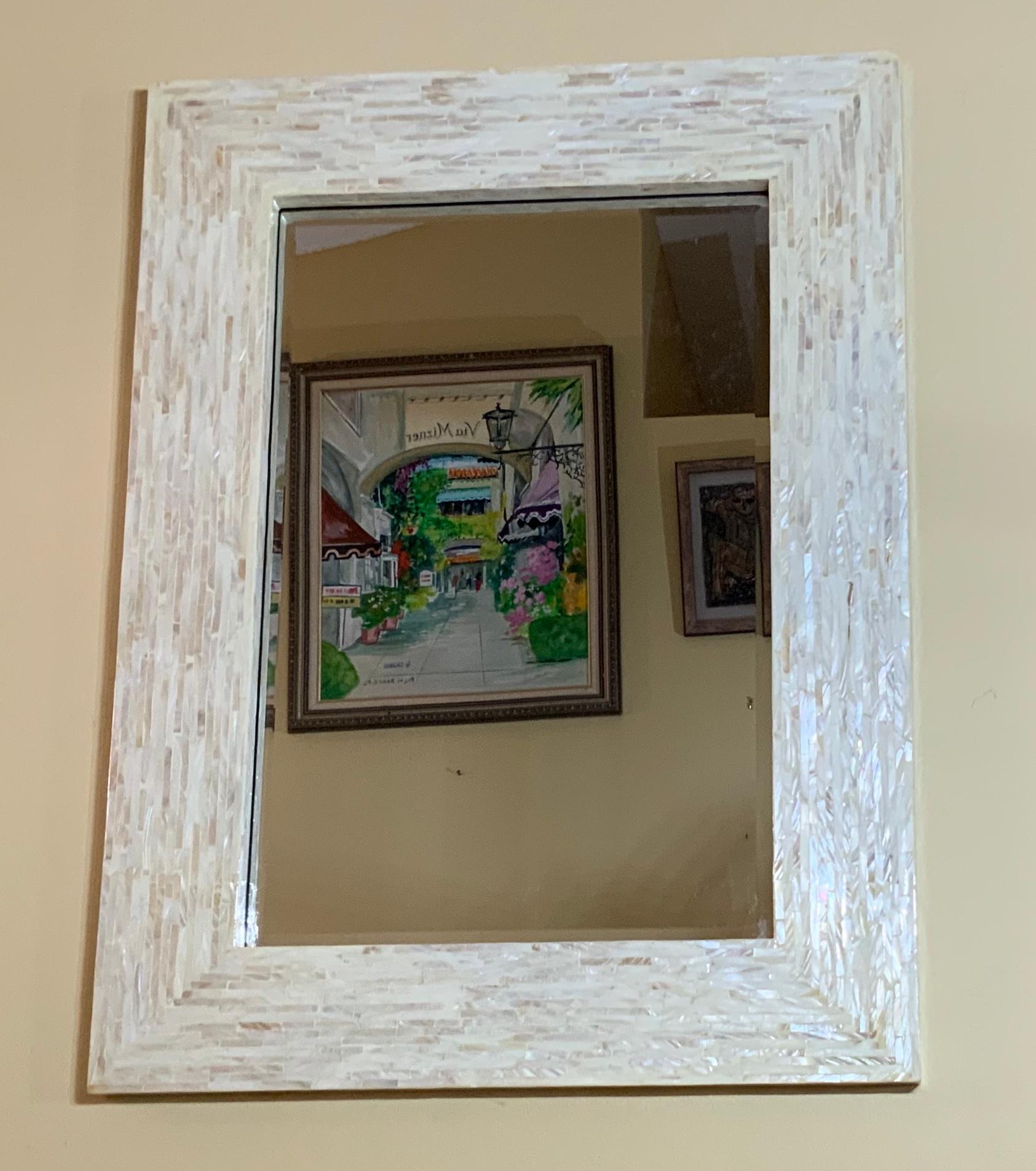 Mother of Pearl Inlay Mirror For Sale 3