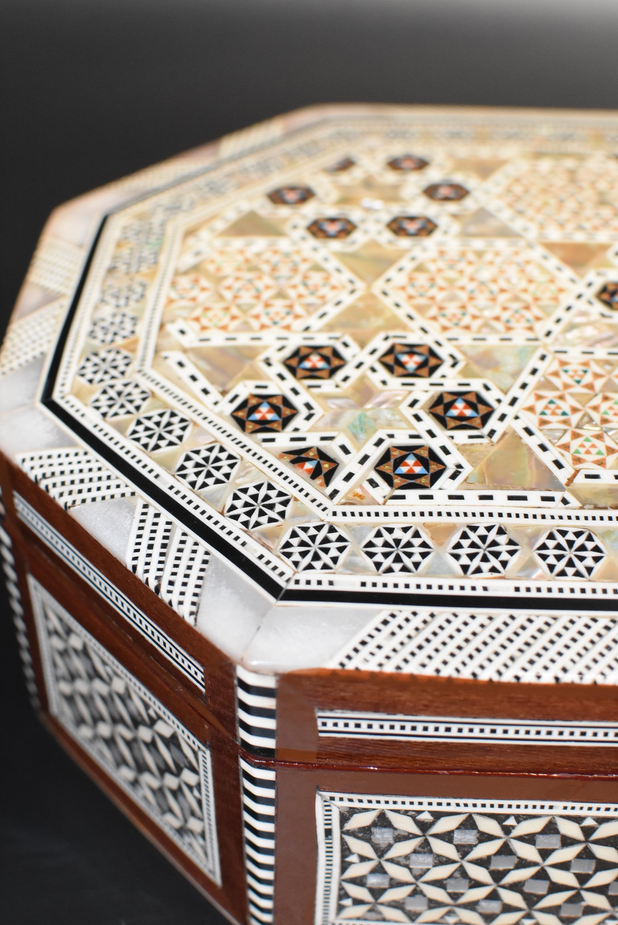 Mother of Pearl Jewelry Box Octagon Box 13