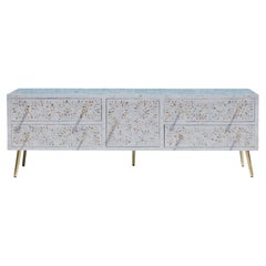 Mother of Pearl Low-Profile Media Console with Cord Escapes by House of Jaipur