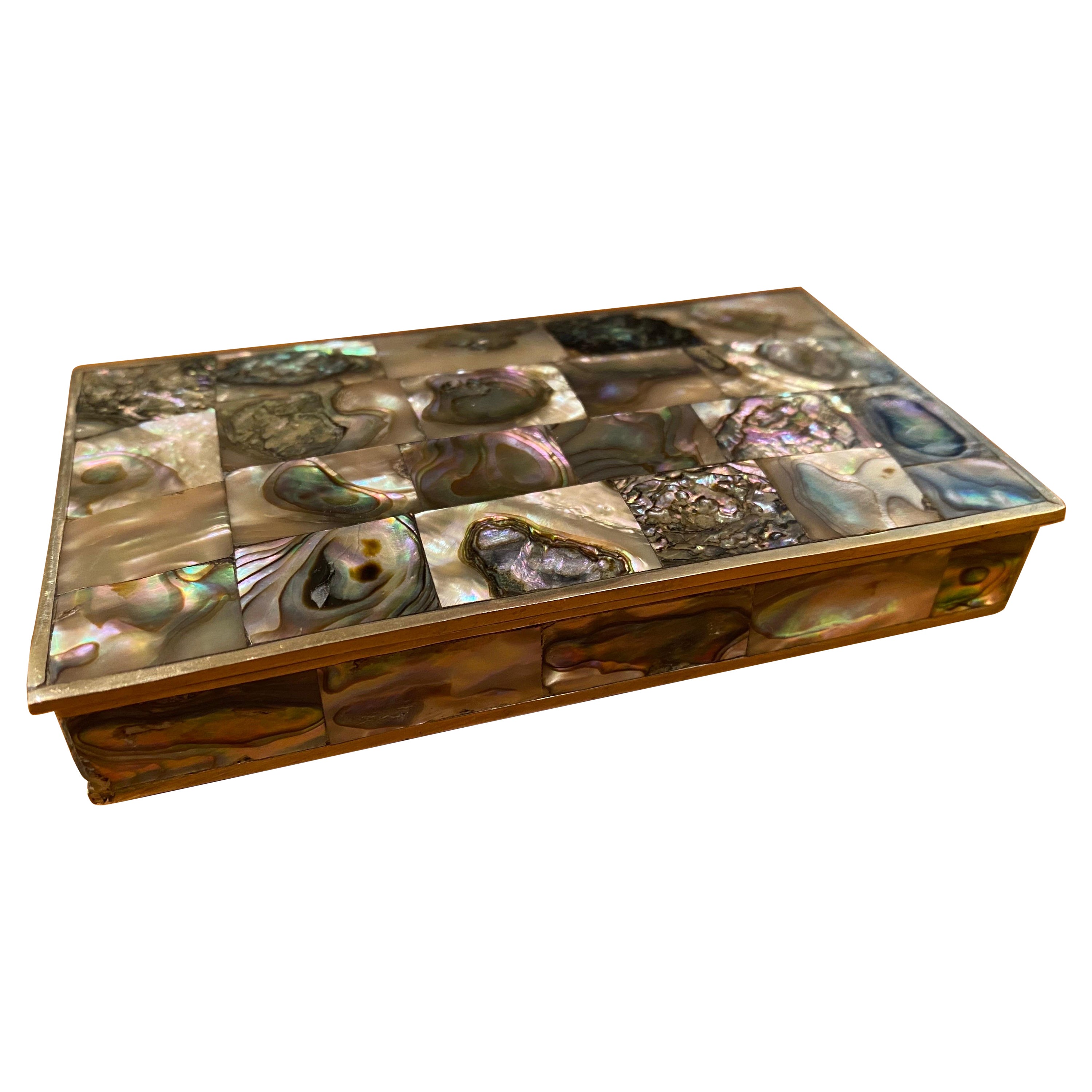 Mother-of-Pearl Mexican Silver Box